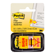 Post-it Message Flags with 'Sign Here' messaging in Yellow  25x43mm
